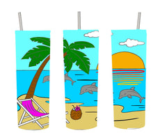 Load image into Gallery viewer, Beach Burst 20 oz Straight Tumbler Template