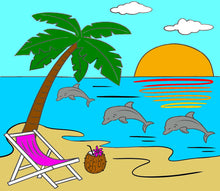 Load image into Gallery viewer, Beach Burst 20 oz Straight Tumbler Template