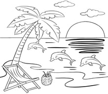 Load image into Gallery viewer, Beach Burst 20 oz Straight Tumbler Template
