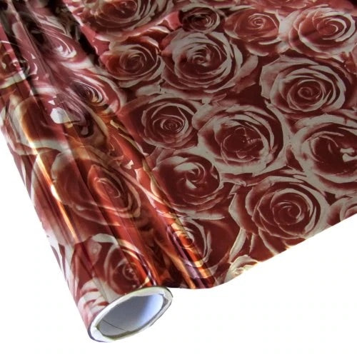 Burgundy Roses Metallic Foil Sheet