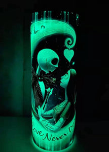 Sublimation Tumbler 20oz Skinny Glow In The Dark Green