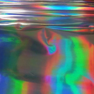 Silver Hologram Rainbow Metallic Foil Sheet